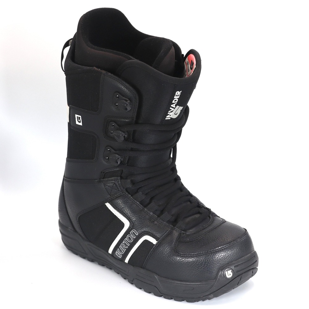 Burton Snowboard Boots Mens 9 Black Invader Lace Up All Mountain Winter Sports